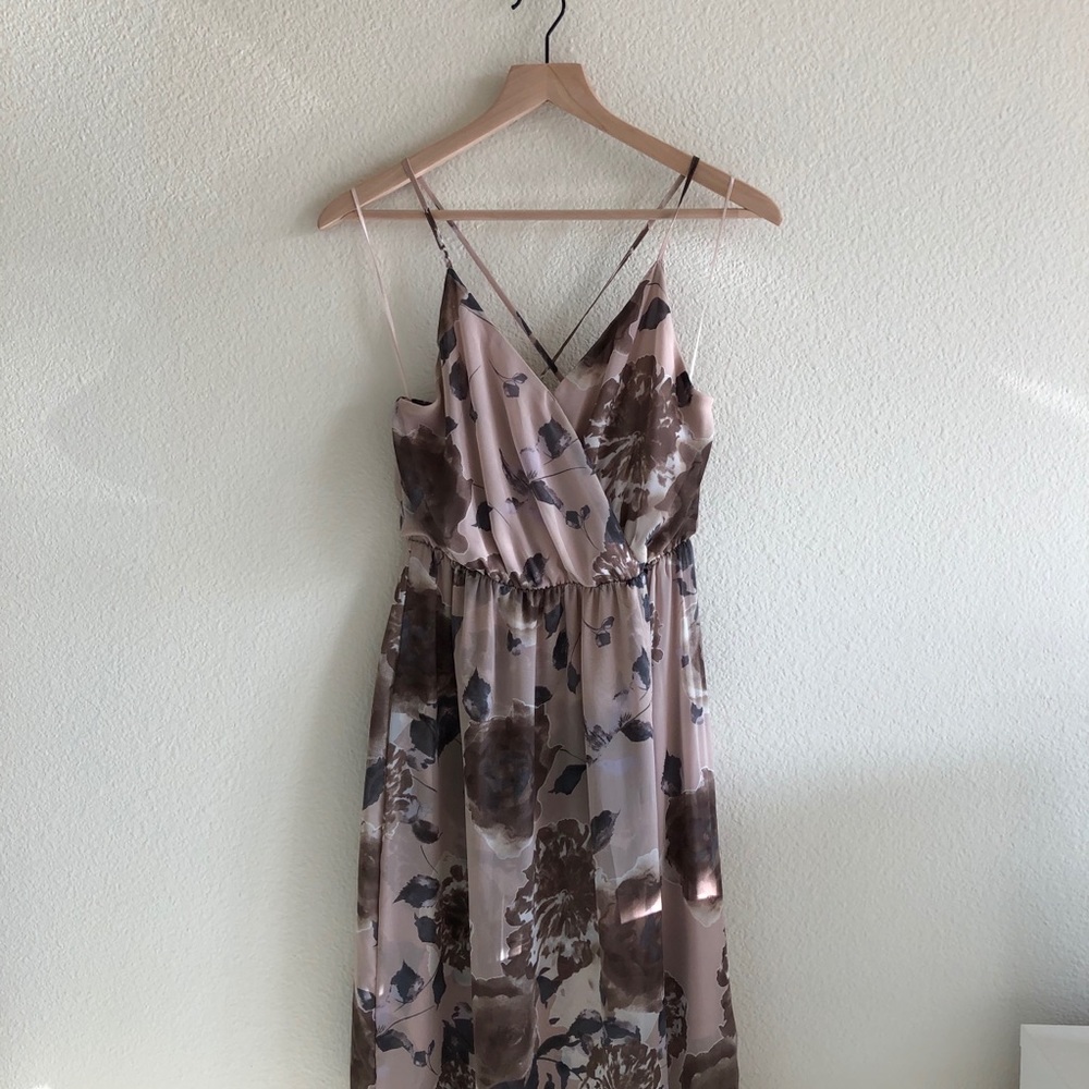 Sienna Sky Floral Mauve Maxi Dress w/ Sheer Overlay - Picture 4 of 15
